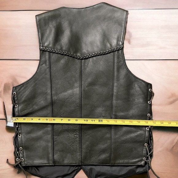 VTG Men’s Buffalo Nickel Snap Motorcycle Vest MADE IN USA Size 40 - Picture 11 of 12